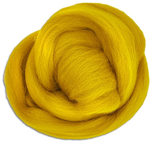 Wooliny 100 g Filzwolle Merinowolle Märchenwolle | 35 Farben zur Auswahl (3 | Curry)