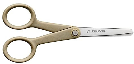 Fiskars ReNew Hobbyschere, Länge: 13 cm, Recycelter Edelstahl/Kunststoff, Aus 100% wiederverwertbaren Materialien, 1062546