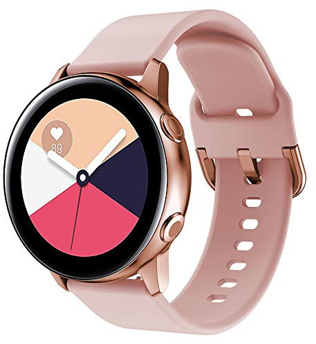 ACTECH Correa para Samsung Galaxy Watch Active/Active 2/Galaxy Watch 42mm/Watch 3 41mm/Huawei Watch 2/GT2 42mm/Forerunner 245/245M/645/Vivoactive 3 Pulsera, 20mm Silicona Pulsera (Rosa)
