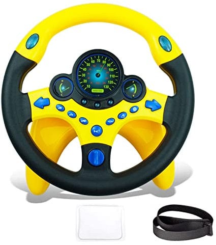 RedCrab Kinder Lenkrad Spielzeug, 360° Rotation Simulierter Tragbarer Controller mit Klang und Musik Lenkrad Spielzeug für Auto, Lernspielzeug Geschenk für Kinder Jungen und Mädchen