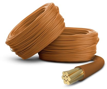 Primes DIY Single Core Conduit Cable 1.5mm Copper Wire Insulated PVC, Stranded Flexible Coil 6491X Electrical Wire, BASEC Approved – Brown Live (10 Meter), Home Improvement