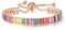 Teegxddy Cristallo Colorato Bracciale Donna Regali personalizzati Bracciale Regalo da Donna Bracciali Donna in oro rosa