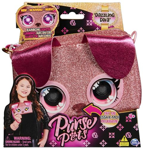 Purse Pets Clutch Dazzling Diva Hündchen - Kindertasche und Spielzeug in einem, die Augen leuchten in Regenbogenfarben, für Kinder ab 4 Jahren