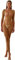 Bommi Fairy Women Sexy Crotchless Underwear Hollow Lingerie Bodysuit Babydoll Striped Mesh Teddy Sleepwear Half-Sleeves Bodystocking (Almond)