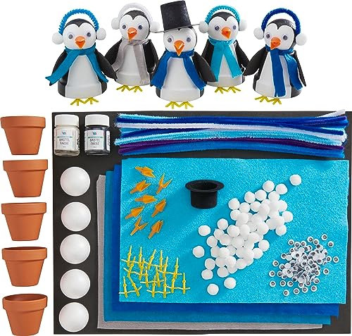 VBS Bastelset Pinguine 5 Stück Bastelzubehör Bastelmaterial DIY Handwerk Kreativset