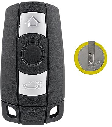 3 Tasten Fernbedienung Schlüsselgehäuse Kompatibel für BMW BMW E87 E81 E90 E71 E53 E60 E61 E64 E84 E89 Mit LIR2025 Batterie (Mit Rohling)