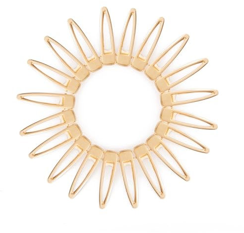 Goldene Haarspangen, französische Haarspangen, lockiges Haar, kleine Metall-Haarspangen, 6,5 cm, goldene Haarspangen für Hochzeitsgäste, 65 mm, kleine, goldfarbene mittelgroße Haarspangen