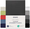 Dreamzie Premium Topper Spannbettlaken 140x200 cm - 160x200 cm - extra niedriger Seitenhöhe - für Topper - Topperauflage - Spannbetttuch Jersey Baumwolle, 150 g/m² - Oeko-TEX - Schwarz
