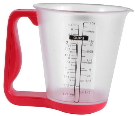 Ciieeo Clear Measuring Cups Measurement Cupss Digital Kitchen Food Scale and Measuring Cup Food Scale Jug Glass Measuring Jug Food Scale Cup LCD Display Kitchen Scale Red Number