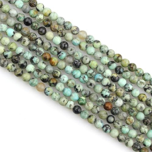 MJDCB 225 stück Natürlichen Kleinen Stein Perlen 3mm Afrikanischer Türkis Runde Glatte Lose Edelstein Perle für Schmuck Machen Armbänder Ohrringe Halsketten Zubehör