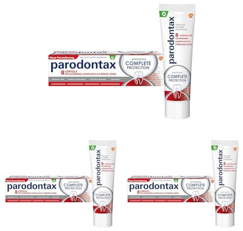 Parodontax Complete Protection Whitening Zahnpasta, bei Zahnfleischproblemen, 75 ml (Packung mit 3)