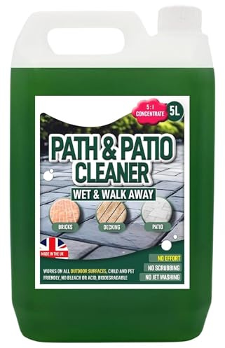 Green Stain Removing 5 Litre Patio & Path | Outdoor Cleaning Fluid Solution For Driveways