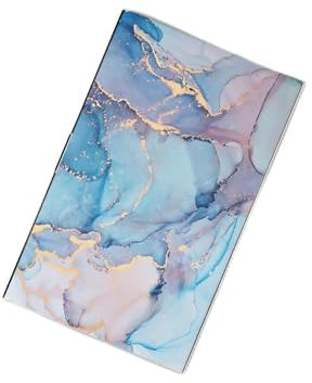 WOCOCN Porte-cartes de visite en acier inoxydable, étui et organisateur de cartes de visite, porte-monnaie (marbre bleu)