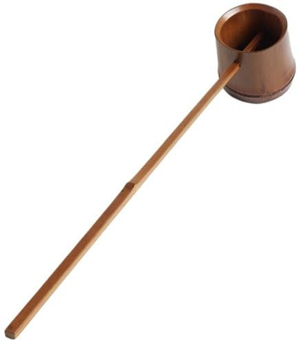 Muteitt Louche À en Bambou De Style Japonais À Long Manche Hishaku Bailer Cuillère À De Jardin Louche De Bain Cuillère pour Cérémonie du Thé Salle De Bain Sauna