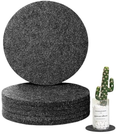 AUEFUDQ 6X Dessous de Verre en Feutre - protecteurs de Table en Feutre Robuste - Base pour Pots, Verres, Bols et vases - Tapis de Protection Rond pour Tables et Meubles Ø 20 cm