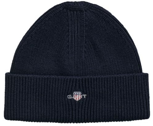 GANT Unisex Kinder Shield Cotton Beanie Mütze, Evening Blue, Standard