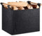 BONTHEE Filzkorb Holzkorb für Kaminholz, Filztasche Kaminholz Korb, Kaminholz Aufbewahrung Innen, Brennholztrage Tasche Holztasche für Kaminholz mit Holzgriffe - Dunkelgrau