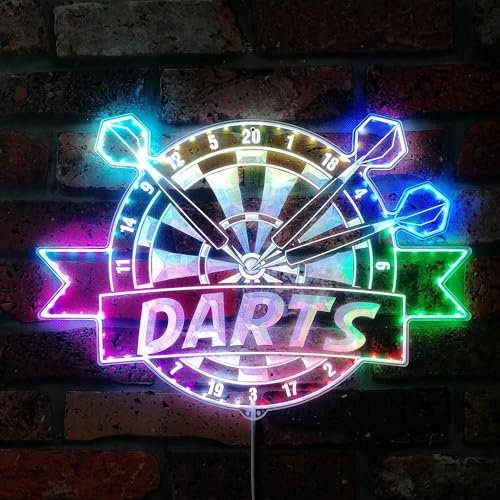 ADVPRO Darts Bar Cafe Pub Game Room RGB Dynamic Glam LED-Schild – Schnittform – intelligente 3D-Dekoration – mehrfarbige Beschilderung st06s43-fnd-i0299-c