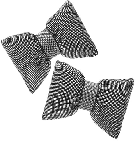 OUNONA 2stücke Bling Bling Auto Nackenstützkissen Mit Wasserdiamant Schleife Ergonomisches Kopfstützenkissen Für Fahrzeug Weiches Pp-baumwollmaterial Dekoratives Halskissen Für Damen