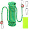 10M Corda da Arrampicata Fune di Sicurezza, 10mm Corda per Arrampicata su Roccia, Corda per Arrampicata All'Aperto con 2 Moschettone per Alpinismo, Campeggio Sportivo All'aperto, Fuga, Verde