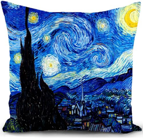 HUASHUZI van gogh federe cuscini divano 40 x 40 cm notte stellata van gogh gadget copricuscini fodera cuscino decorativi soggiorno camera da letto accessori