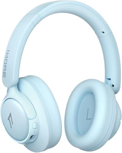 1MORE SonoFlow SE HQ31 Over-Ear Headphones, Hybrid Active Noise Cancelling Headphones with Hi-Res Audio, 90H Playtime, Foldable, Wired Mode Available, Clear Calls, Preset EQ Via App, Multipoint, Blue