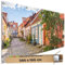 TRIOSK Sichtschutz Balkon Deko Plane Balkonblende Blickdicht mit Motiv Dänemark Aalborg Gasse für Garten Terrasse Gartenzaun Balkonverkleidung Blickschutz PVC groß 200x100 cm