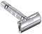CALLARON 2 Stück Rasierer im alten Stil on shave razor bartpflege rutschfester greifdorn beard care Rasur Handbuch herrenrasierer zweischneidiger Bartrasierer manueller Bartrasierer Silver