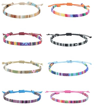 TPZORJX 8pcs Intrecciato a mano Bracciali Nautiche, Bracciale Regolabili Surf Nautico, braccialetti impilabili Maritime Braccialetto, Corda di Amicizia per Uomo Donna Sportivi Marinaio Arrampicata