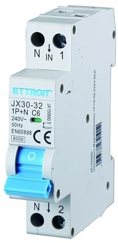 IXTRIMA Leitungsschutzschalter 1P+N 6A 220V 6KA für DIN-Schiene - 1 DIN-Modul - Schaltkreisschutz und Systemsicherheit