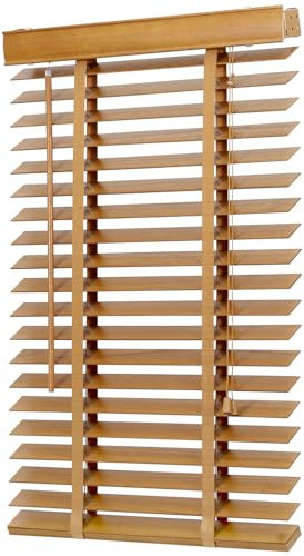 Sekey Jalousie Holzjalousie 50mm Holz jalousien Jalousette Echtholz Anpassbare Jalousie 80x130cm Buche