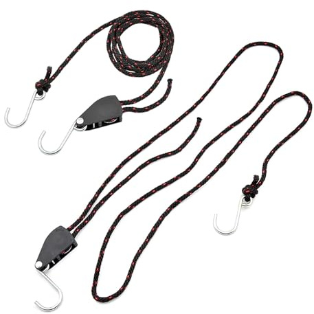 Cinghia Fissaggio Kayak, Regolabile con Cricchetto e Gancio, Cinghia Canoa, Carico 130 kg, for Sportivi Acqua e Viaggiatori Outdoor