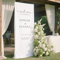 Letrero de bienvenida personalizado de tela para boda, letrero de bienvenida moderno con nombres y fecha, letrero de tela, letreros de boda de lino personalizados, decoración de boda bohemia (60 x 200