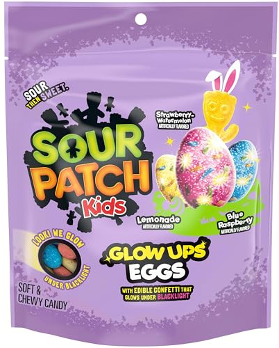 SOUR PATCH KIDS Glow Ups Eggs Soft & Chewy Candy, Easter Candy, 8.4 oz