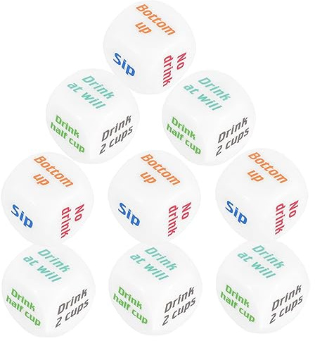 OSALADI Trinkspielwürfel 10 Stück Für Erwachsene Partywürfel Mit 6-seitigen Aufgaben Langlebig Und Leicht Für Junggesellenabschied Trinkspiele