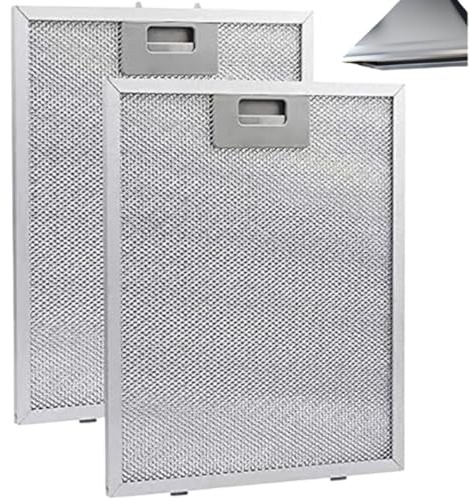 2 filtri per cappa aspirante, 305 x 267 x 9 mm, filtro per grasso metallico di ricambio, griglia in alluminio per cappa aspirante da cucina