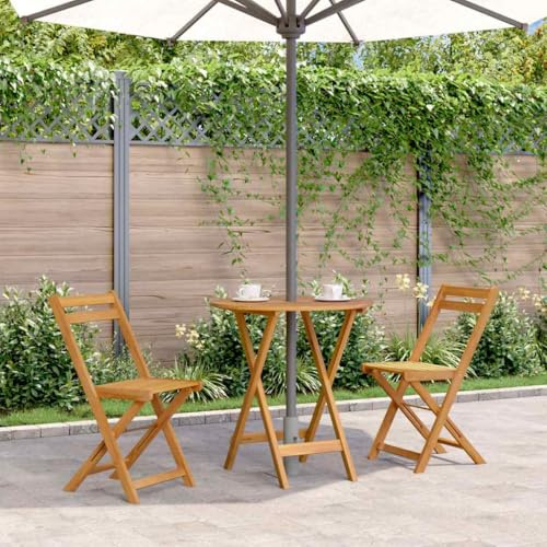 Frdhee Gartentische Garten Couchtisch,Klappbarer Gartentisch 70 cm Massivholz Akazie,Gartentische für Drinnen und Draußen