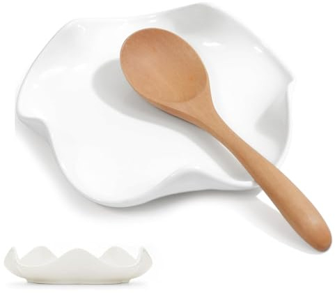 JDCMEI Ceramic Spoon Rest for The Kitchen, Spoon Rest Kitchen, Spoon Holder Stand Utensil Rest for Kitchen Counter, Spoon Holder for Spoons/Shovels/Colanders/Egg Whisks, Dishwasher Safe
