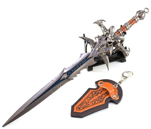BDSHGRDH elden ring， Replica del gioco Frostmourne da 11,8 pollici Wow Sword of Arthas Versione parete Interamente in metallo Viene fornito