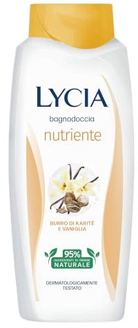 Lycia - Bagnoschiuma Nutriente, Con Estratto Naturale di Vaniglia e Burro di Karitè, Profumo di Vaniglia, 750ml