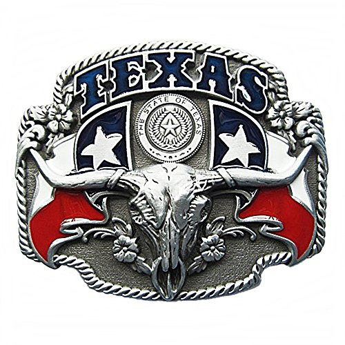 Westernlifestyle Gürtelschnalle Buckle Gürtelschliesse für Wechselgürtel Longhorn Texas Lone Star Country LineDance