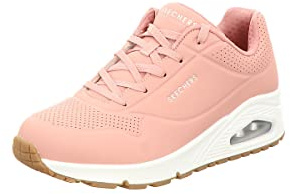 Skechers Damen Uno Stand On Air Trainers, Rose Durabuck/ Mesh, 35 EU