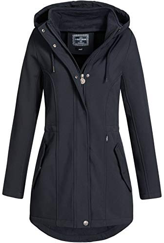Eight 2 Nine Damen Softshelljacke LETN-041 Kurzmantel mit Kapuze night navy (001) L
