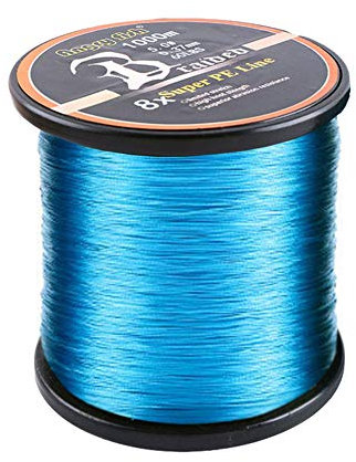 LSHEL Geflochtene Angelschnur 8fach 1000m PE Super Starke Geflochtene Schnüre, Blau, 0.8# 0.15mm/8.18kg/18lb