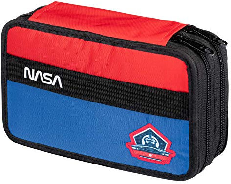 Baagl Zweistöckiges Federmäppchen für Junge, Schulmäppchen für Schreibwaren, Schulsachen Federtasche, Jungen Federmappe, Mäppchen für Schule (NASA)