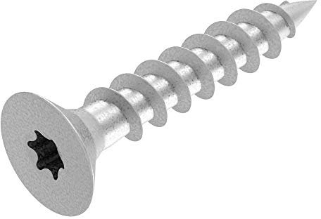 Vis pour panneaux de particule SECCARO 4 x 20 mm, acier galvanisé, vis à bois à filetage total, TX/douille hexalobulaire, 250 pièces