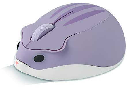 Wireless Mouse,Cute Mini Hamster Shape Optical Mouse,1200 DPI Noise Reduction Ultra Portable Travel Mice,2.4 GHz with USB Unifying Receiver,for PC Mac Laptop Computer Kids Girl Gift(Purple)