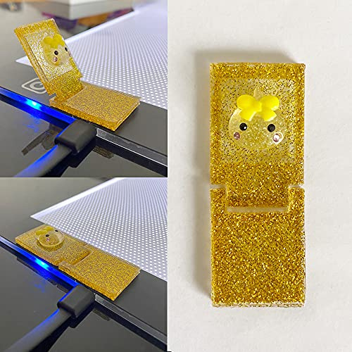 Diamant-Malwerkzeug - Abdeckung zum LED-Lichtpad Netzschalter, selbstklebend Funkeln Tastenabdeckung mit Niedlich Cartoon-Aufkleber zum 5D Diamant Kunst (Yellow)