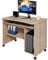 BAKAJI Scrivania con Portatastiera Estraibile Ripiano Inferiore e Vano Pora Computer Tavolo da Lavoro Porta Pc in Legno MDF con 4 Ruote Arredamento Casa Ufficio Cameretta Moderna (Quercia)