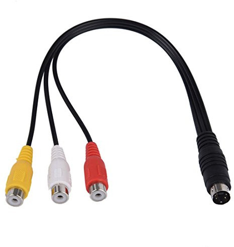 4 Broches S-Video a 3 RCA Femelle Adaptateur TV Laptop Cable
